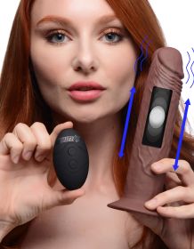 7X Remote Control Vibrating and Thumping Dildo - Dark