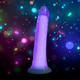 7 Inch Glow-in-the-Dark Silicone Dildo - Purple