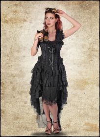 Gothic Lace Dress -  Black - XL