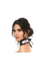 Kitten Collection White/Black Lace Choker (size: Queen)