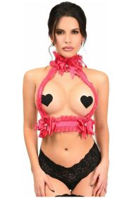 Kitten Collection Fuchsia/Fuchsia Lace Double Strap Body Harness (size: Regular)