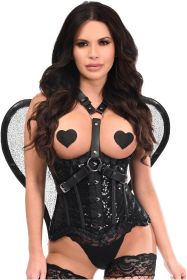 Black Sequin Angel Wings Body Harness (size: Queen)