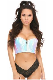 Lavish Mermaid Holo Short Bustier Top (size: small)