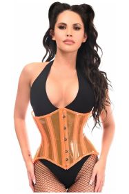 Lavish Orange Clear Curvy Underbust Waist Cincher Corset (size: small)