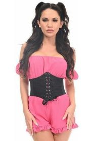 Lavish Black w/Black Lace Overlay Corset Belt Cincher (size: small)