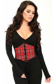 Lavish Red Plaid Corset Belt Cincher (size: small)