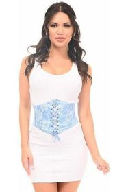 Lavish Lt Blue Lace Corset Belt Cincher (size: small)