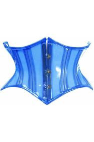 Lavish Clear Blue Curvy Cut Mini Cincher Corset (size: small)