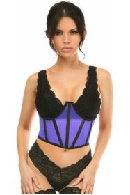 Lavish Neon Blue Mesh Open Cup Waist Cincher (size: small)