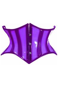 Lavish Clear Purple Curvy Cut Mini Cincher Corset (size: small)