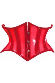 Lavish Clear Red Curvy Cut Mini Cincher Corset (size: small)