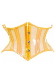 Lavish Clear Yellow Curvy Cut Mini Cincher Corset (size: small)