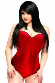 Lavish Red Satin Corset Romper (size: small)