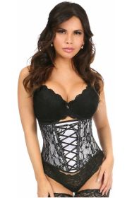 Lavish White Lace-Up Underbust Corset w/Black Lace (size: small)