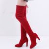 2022 Newest Winter Boots Women Shoes Women Over The Knee Pointed Toe Long Tube Flock Fashion Snow Boots Female All Match Elastic